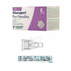 Glucoject - Ago per penna da insulina  lunghezza 6 mm gauge 31 100 pezzi