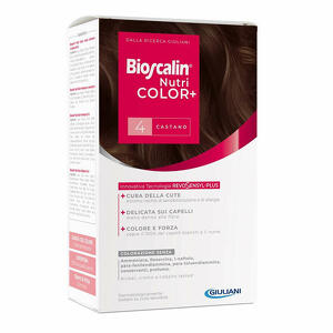 Bioscalin - Nutricolor plus 4 castano crema colorante 40 ml + rivelatore crema 60 ml + shampoo 12 ml + trattamento finale balsamo 12 ml