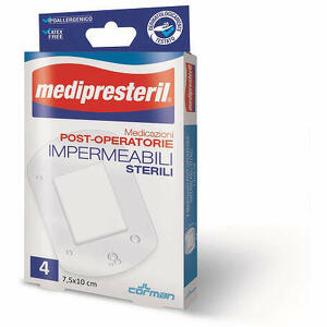 Medi presteril - Medicazione post operatoria medipresteril impermeabile 7,5x10cm 4 pezzi