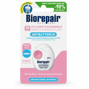 Biorepair - Oral care antibatterico filo cerato espandibile gengive delicate 25+5 metri