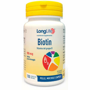 Long life - Longlife biotin 900 mcg 100 compresse