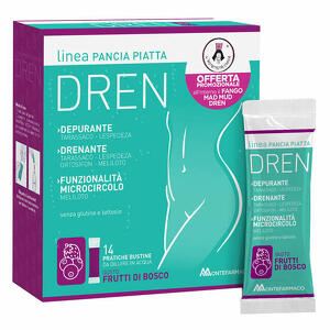 Montefarmaco - Pancia piatta dren frutti di bosco 14 bustine stick pack + fango attivo cellulite 100 ml omaggio