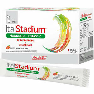 Italstadium - Magnesio potassio resveratolo vitamina c arancia rossa 24 stick