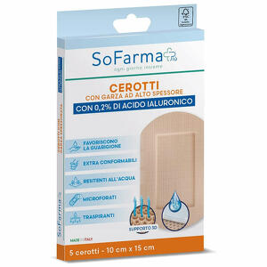 Sofarma - Cerotto cicatrizzante 10x15 cm 5 pezzi piu'