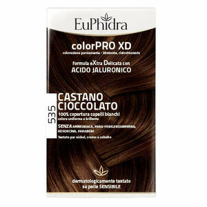 Euphidra - Colorpro xd 535 castano cioccolato gel colorante capelli in flacone + attivante + balsamo + guanti