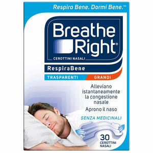 Breath right - Cerotti nasali breathe right trasparenti grandi 30 pezzi