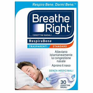 Breath right - Cerotti nasali breathe right trasparenti 30 pezzi