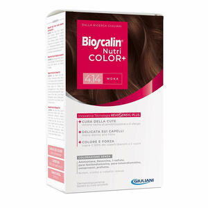 Bioscalin - Nutricolor plus 4,14 moka crema colorante 40 ml + rivelatore crema 60 ml + shampoo 12 ml + trattamento finale balsamo 12 ml