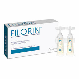 Filorin fiale - Soluzione salina isotonica con acido ialuronico 0,9% per uso inalatorio 10 fialoidi monodose richiudibili da 5 ml