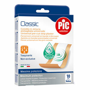 Pic - Cerotto  classic striscia 10x8 cm antibatterico 10 pezzi