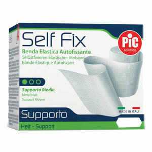 Self-fix - Benda elastica autoaderente pic self fix per fissaggio facile con microparticelle in lattice che facilitano l'aderenza su se stessa misura 10x20cm