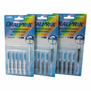 Oralprox - Blister da 6 spazzolini interdentali misura 6 colore bianco