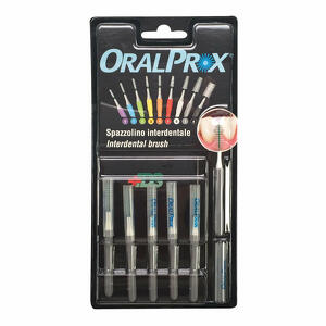 Oralprox - Blister da 6 spazzolini interdentali misura 7 colore grigio