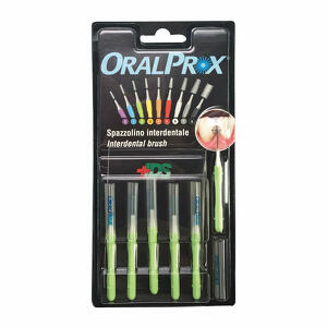 Oralprox - Blister da 6 spazzolini interdentali misura 2 colore verde