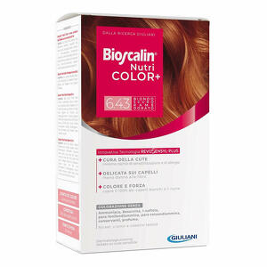 Bioscalin - Nutricolor plus 6,43 biondo scuro rame dorato crema colorante 40 ml + rivelatore crema 60 ml + shampoo 12 ml + trattamento finale balsamo 12 ml