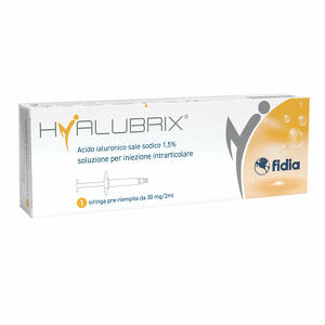 Hyalubrix - Siringa intra-articolare  acido ialuronico 1,5% 30 mg 2 ml 3 pezzi no eto