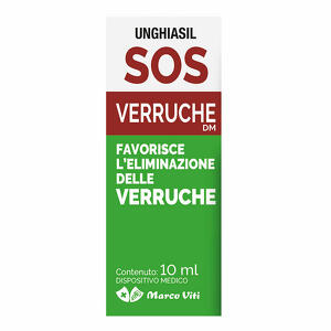 Unghiasil - Dispositivo medico per verruche in flacone con pennellino 10 ml + 9 cerotti copriverruca