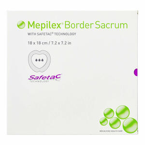 Mepilex - Medicazione in schiuma di poliuretano  border conformata per sacro assorbente bordo integrato strato di contatto in silicone morbido 15x15 cm 5 pezzi