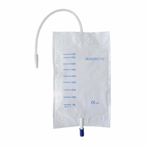 Teleflex medical - Sacca di drenaggio da gamba per incontinenza comfort rusch in pvc con tubo di raccordo diritto da 10cm rubinetto di scarico e valvola antireflusso 30buste 750ml