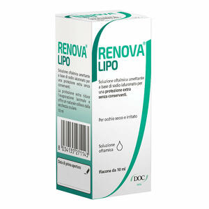 Renova - Collirio sostituto lacrimale a base di acido ialuronico 0,4% e lipidi flacone da 10 ml senza conservanti