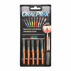 Oralprox - Blister da 6 spazzolini interdentali misura 4 colore arancione