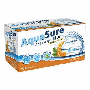 Aquasure - Acqua gelificata arancia edulcorata multipack 4 pezzi da 125 g